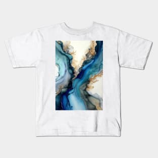 Strong Blue - Abstract Alcohol Ink Resin Art Kids T-Shirt